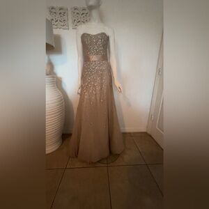 Strapless Beaded Gown